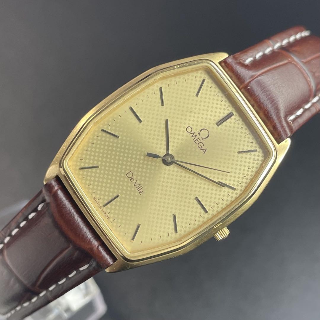 Omega Watch Devil Gold Tonneaumen's Quartz Used