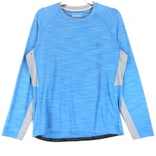Coolibar Men's M Ultimate Rash Guard Pullover Blue Gray 1 Pocket Long Sleeve