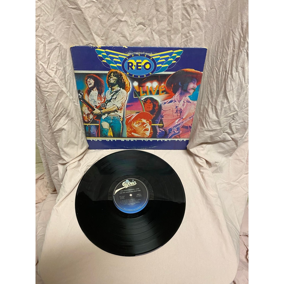 REO Speedwagon Live You Get What You Play For 2LP Live Album Epic