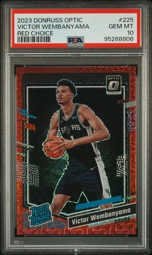 2023 Panini Donruss Optic Victor Wembanyama #225 Red Choice RC PSA 10 JERSEY #01