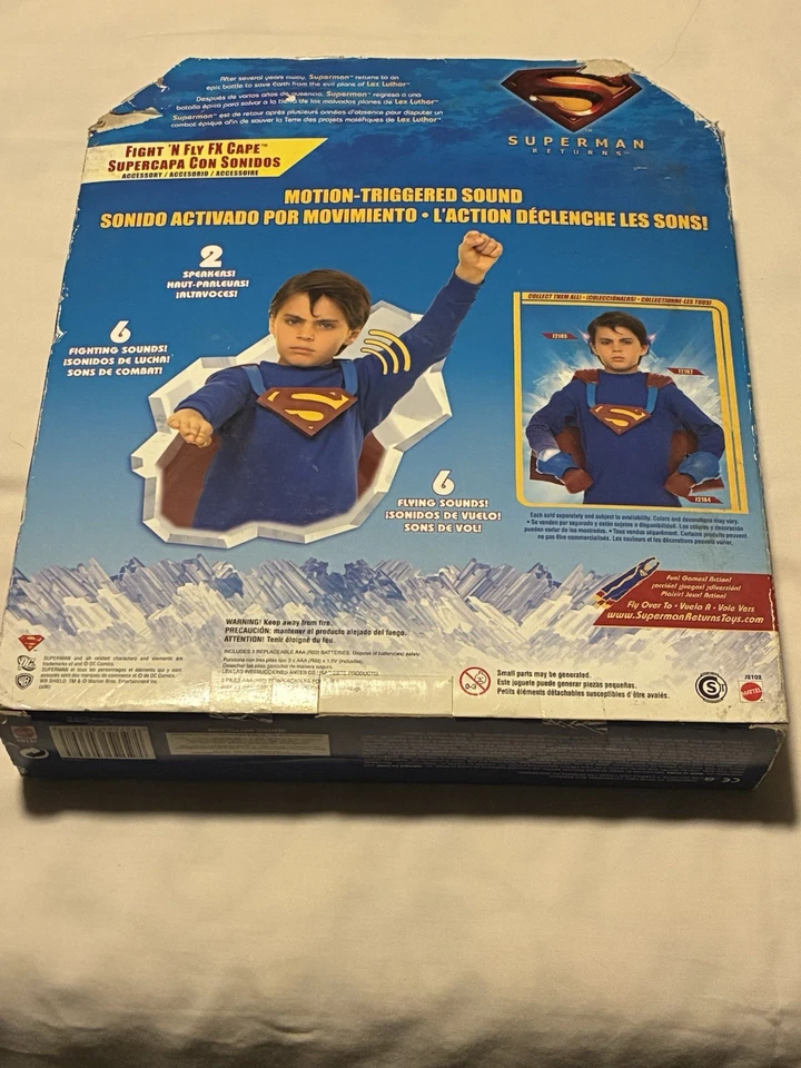 Плащ Mattel SUPERMAN RETURN Fight N Fly FX 6 боевых и 6 летающих звуков - Изображение 3 из 4