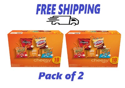 Frito-Lay Cheesy Snack Chips Variety Pack, 18 Count Multipack Box Pack of 2 new