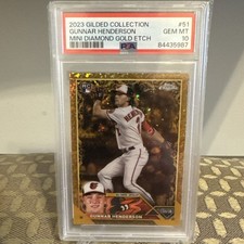 Gunnar Henderson Topps Gilded Mini Diamond Gold Etch RC #51 PSA /50 Rookie