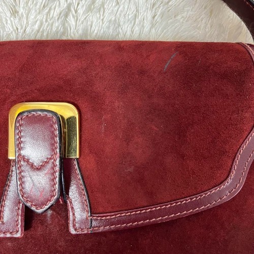 Bolso de Hombro GUCCI Vintage GG Gamuza Burdeos - Imagen 3 de 20