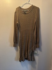 Woman Taylor L Sweater Dress Stretchy Camel Color