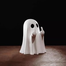Halloween ghost figurine funny resin middle finger statue desktop decor