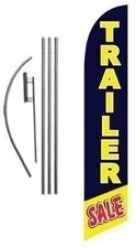 Trailer Sale Advertising Feather Banner Swooper Flag Sign with Flag Pole Kit...