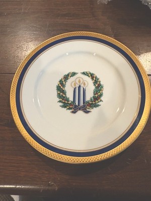 FITZ & FLOYD 8.25'' Porcelain ''SILENT NIGHT'' SALAD/LUNCHEON PLATES BRAND NEW