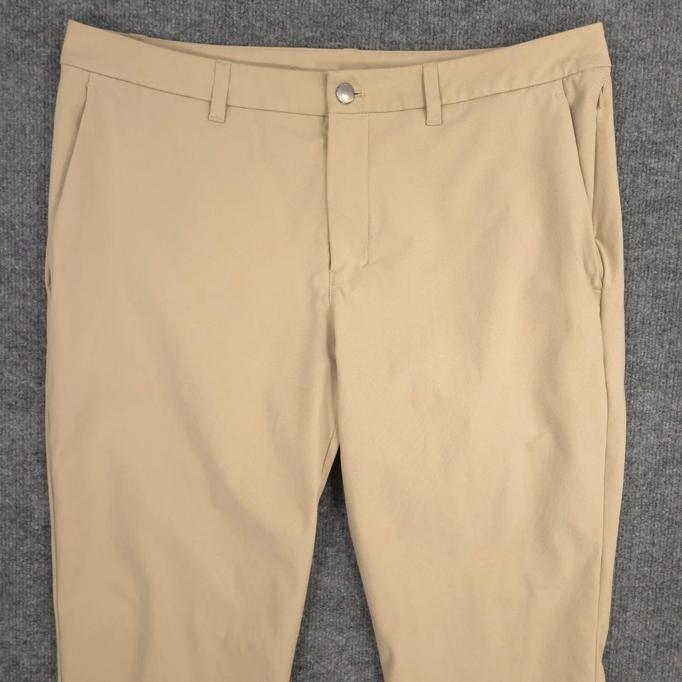 Брюки мужские Lululemon ABC 36X30 бежевые приталенные варпстрем производительность гольф повседневные - Изображение 2 из 4