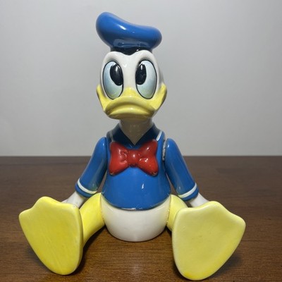 VTG Disney Schmid Donald Duck Yankee Doodle Music Box Ceramic Figurine 8'' WORKS 