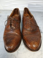 Cole Haan City mens dress shoes 10 B Brown leather Cap Toe Vintage USA
