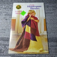 Easy Homespun Throws Crochet Patterns 2007 Lion Brand Yarn Leisure Arts