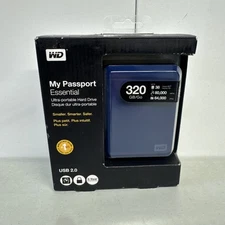 WD My Passport Essential 320GB USB 2.0 Portable External Hard Drive - New!