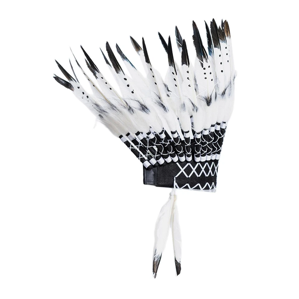 Chief Indian Hat Feather Headdress for Performance Stage Fancy Dress Party Black - Image 4 of 4