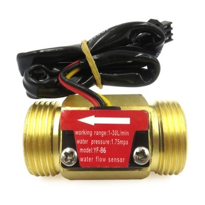 G3/4'' Water Flow Sensor Brass Switch Hall Effect Liquid Flowmeter Fluidmeter