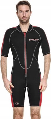 Cressi Lido Kurz Neoprenanzug 2 mm für Herren, Schwarz-Rot