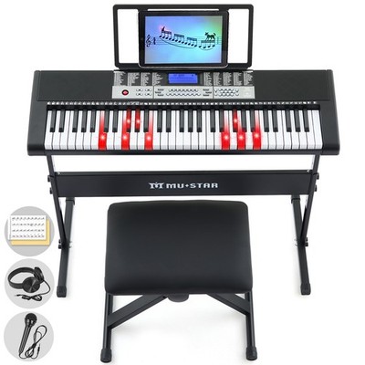 MUSTAR 61 Key Lighting Keyboard Piano, mit Touch Funktion