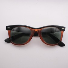 Vintage 1990s Ray-Ban B L USA Wayfarer Brown/Black Acetate Square Sunglasses