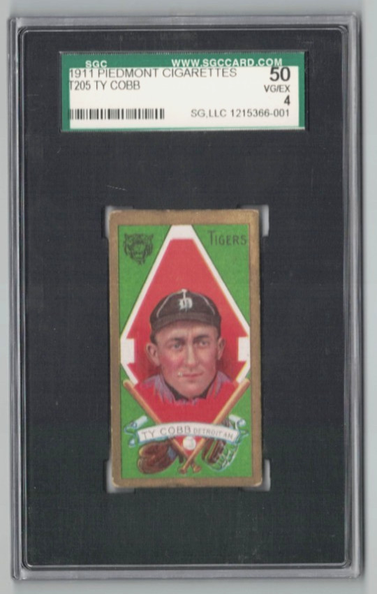 1911 T205 Piedmont Cigarettes Ty Cobb SGC 4 VG/EX HOF