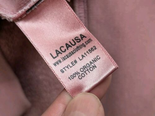 Lacausa Sweatshirt Women Medium Pink Pullover Crewneck Organic Cotton USA Made - Picture 8 of 12