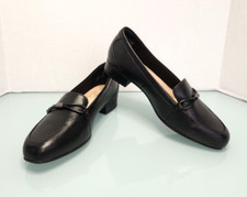 Clarks Juliet Shine womens loafers black lether slip on shoes New Sz 6W