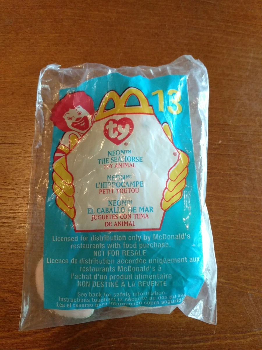 NEW 2000 McDonald s TY Teenie Beanie Baby Neon The Seahorse 13 In