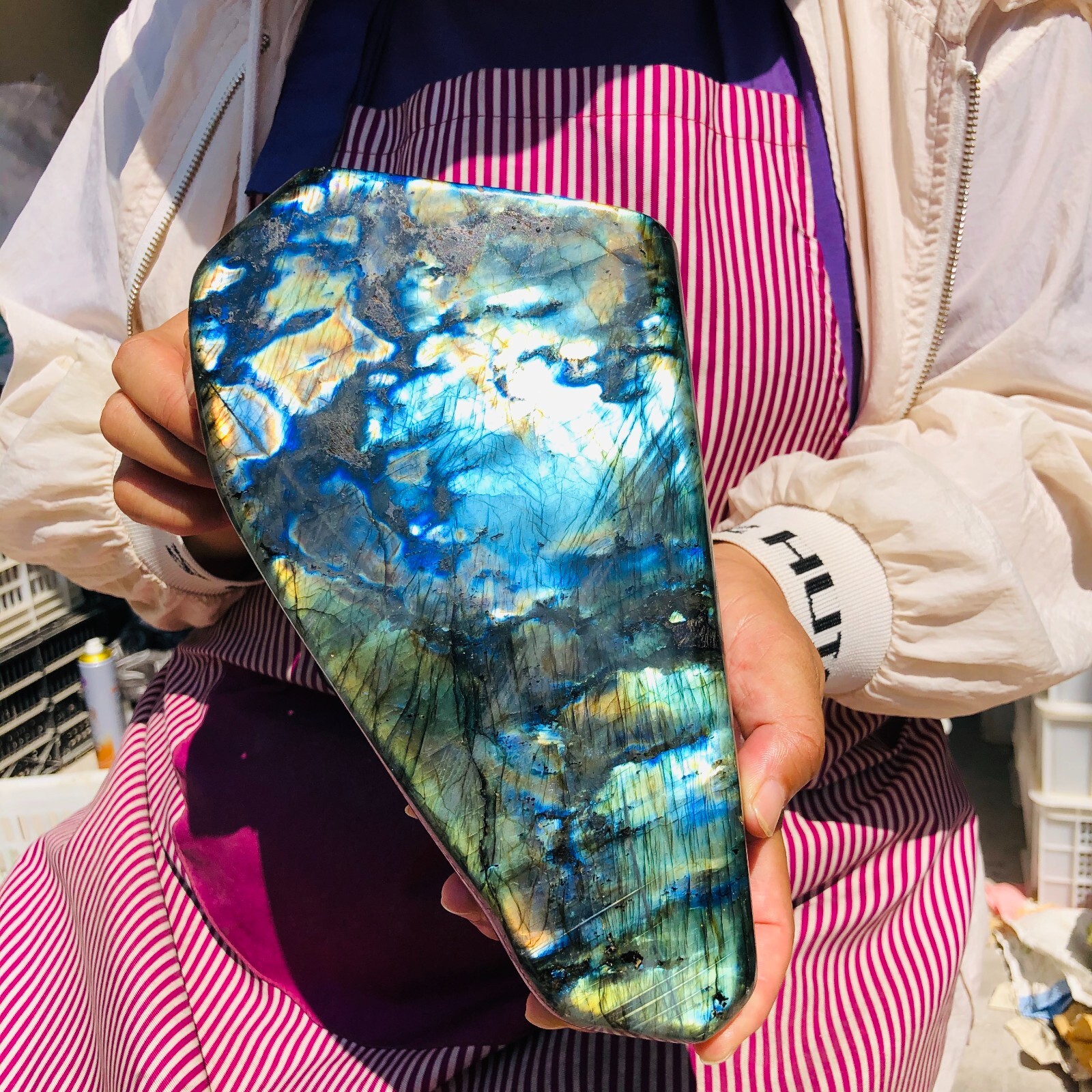 6.68LB Natural Labrador Moonstone Quartz Crystal Free Form Mineral Specimen 1864 eBay