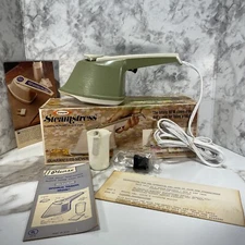 VTG Osrow Steamstress Steam Iron With Box, Instructions, Cup, Spoon, & Adapter