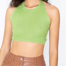 Callahan Prendas de Punto Para Mujer Greta Acanalado Cuello Atado Halter con Espalda Abierta Talla Mediana Nuevo con Etiquetas