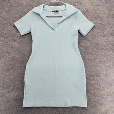 NastyGal Dress Womens US Size 6 Short Sleeve Blue Bodycon