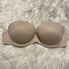 Victorias Secret PINK 32B Bra Beige Wear Everywhere Multi Way Push Up Strapless