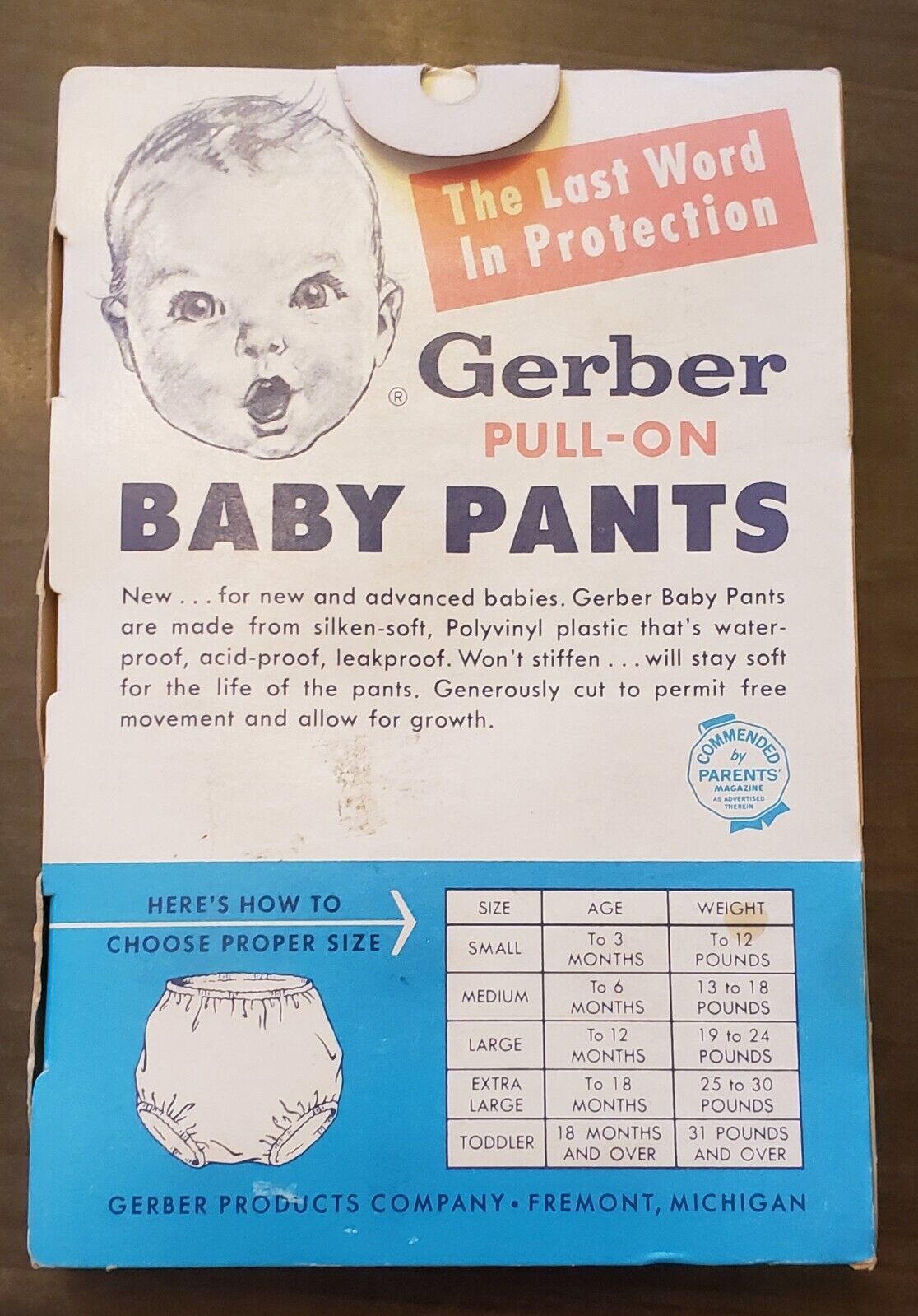 Vintage Gerber Vinyl Pants Pull on Medium Baby New In Box Deadstock