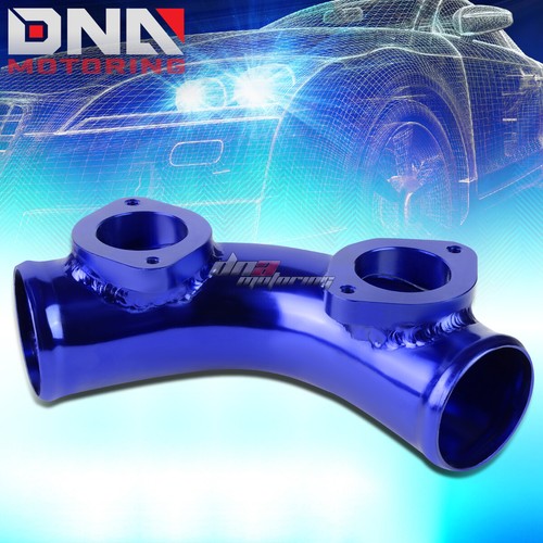 GRS/GS 2.5" 70 ELBOW DUAL FLANGE PIPE ADAPTOR+TURBO BLOW OFF BOV BOOST X2 BLUE - Picture 2 of 7