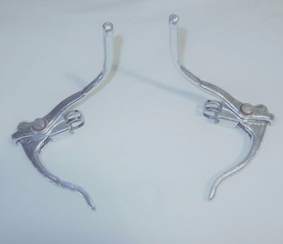 Lots De Deux Leviers De Frein Vintage Pour Vélo De Course – Métal Chromé, Occasion