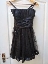 Morgan & Co Prom Dress UK Size 4 - 6 Black Steampunk Goth Witchy Occasion Mini