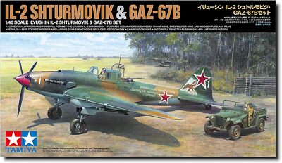 TAMIYA 1/48 Scale Limited Ilyushin IL-2 Sturmovik & GAZ-67B Set Plastic Mod