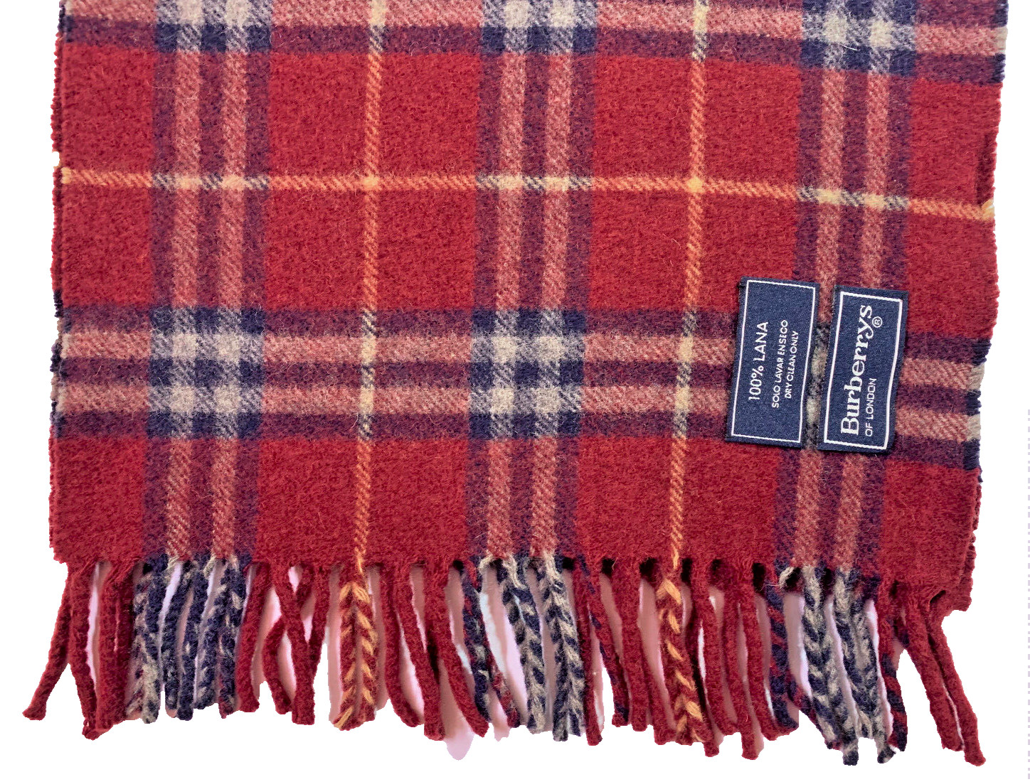 Burberry Vintage  Red Classic House/Nova Check Lana Wool image 3