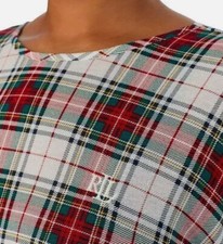 NWT Ralph Lauren Women's Pajama Sleepwear Plaid Ivory Red Green Top ONLY
