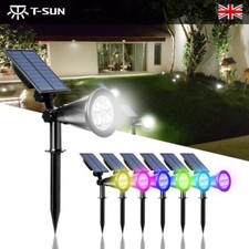 T-SUN LED Solar Spot Lights Wall Outdoor Garden Yard Path Lamp Security Lamps UK