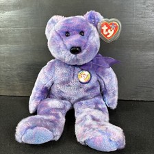 Ty Beanie Buddies Clubby IV Bear 13" Plush Stuffed Animal Toy 2001 Official Club