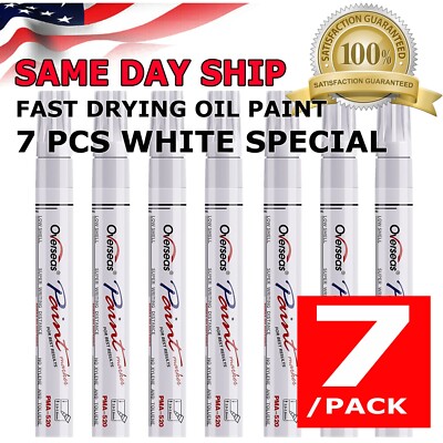 7Pc Waterproof Permanent White Paint Marker Pen For Car  Tire Tread Rubber Metal