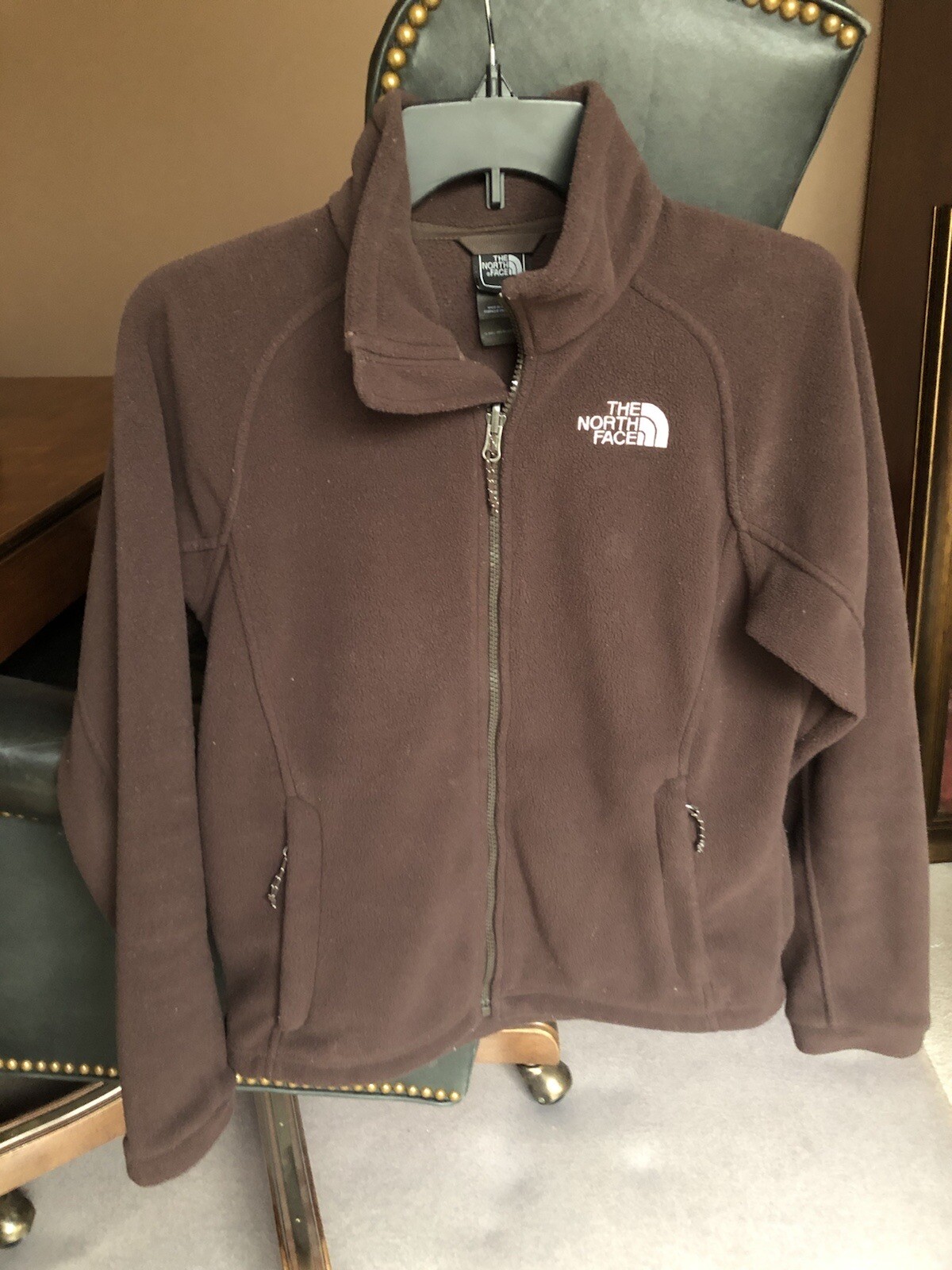 Women's Brown The North Face Zip-Up Hoodie Size Small