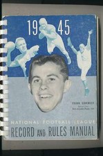 1945 NFL  Record & Rules Manual Frank Sinkwich Lions