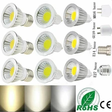 Dimmable LED Spotlight E27 E14 E12 GU10 GU5.3 MR16  6W 9W 12W Bulb Lamp 12V 24V