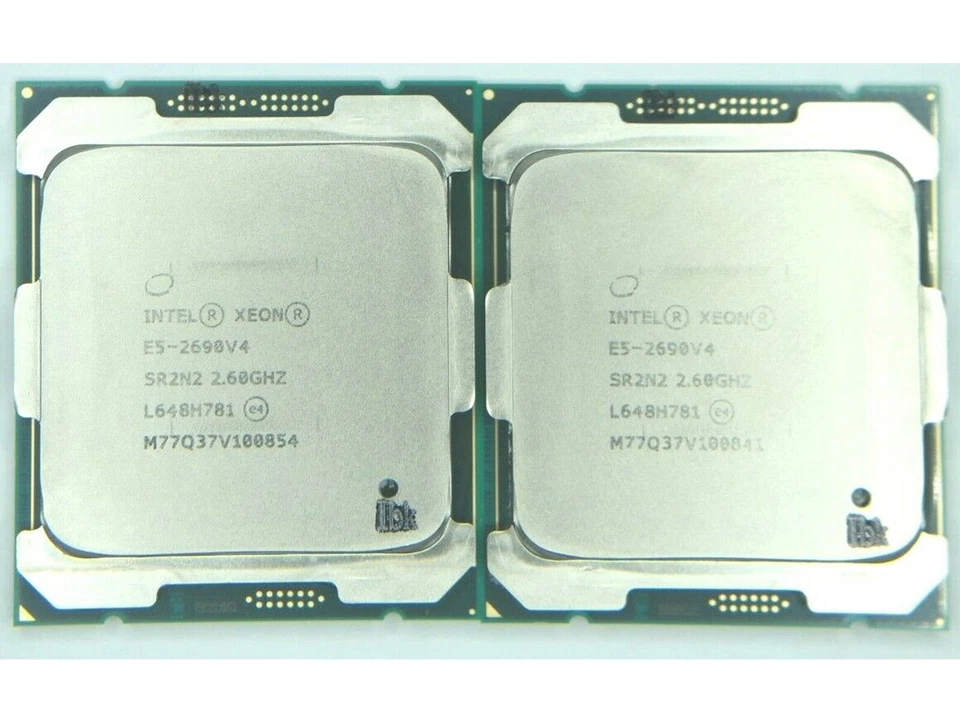 Matched Pair Intel Xeon E5-2690 V4 E5-2680 V4 E5-2660 V4 E5-2650V4 LGA2011-3 CPU - Image 2 of 4