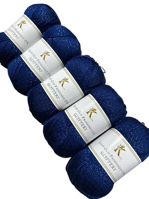 Good Old Fashioned DK Glitter Knitting/ Crochet Yarn 5x100g 100% Acrylic 25