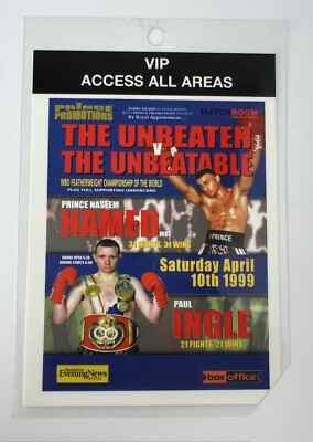 Boxen VIP Pass - PRINCE NASEEM vs INGLE - WBO Championship Manchester 1999 SELTEN