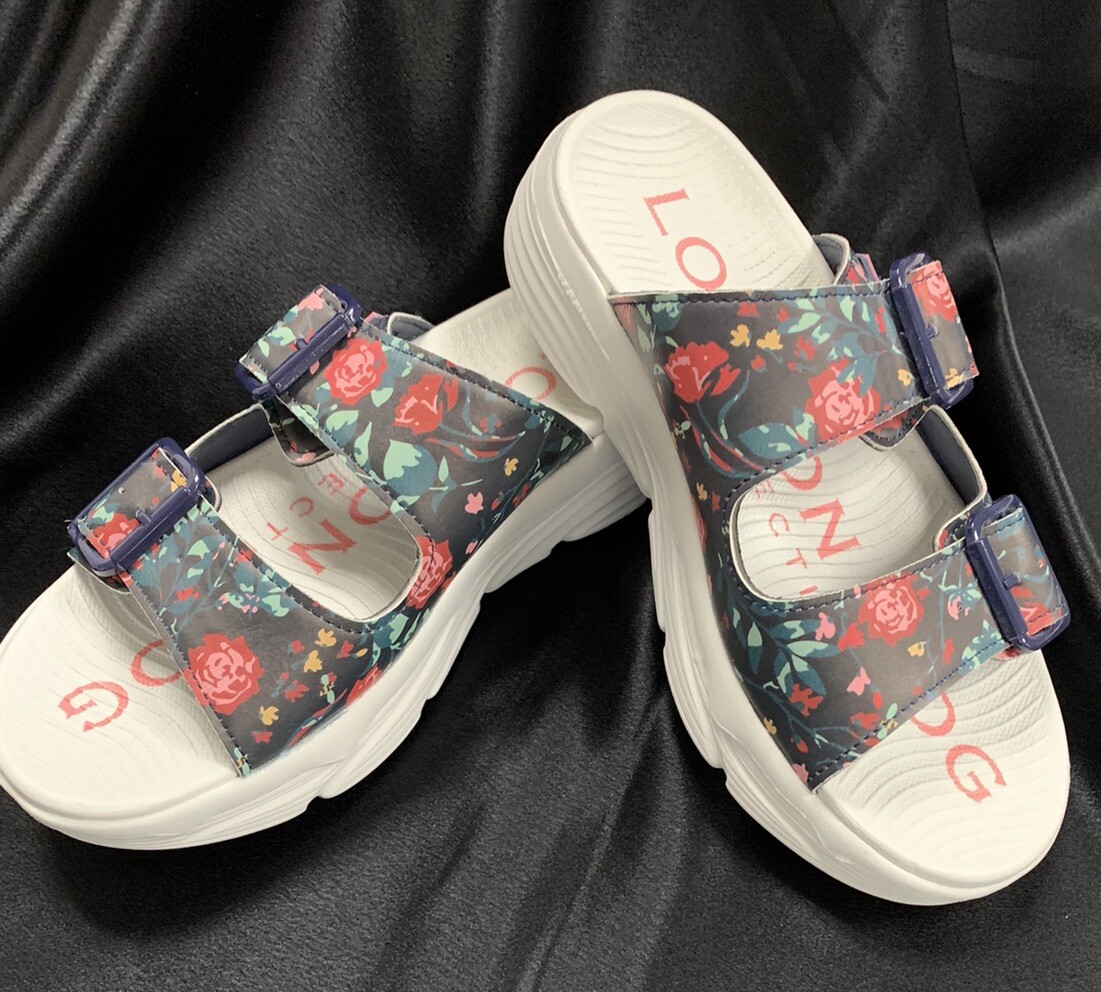 Stylish NASIA Floral Buckle Sandals London Fog Slide Women’s Size 7 UK 5.5 Beachwear-image