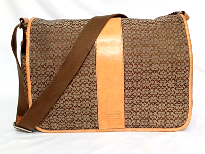 COACH SIGNATURE HUDSON KHAKI JACQUARD Y2K COMMUTER LAPTOP