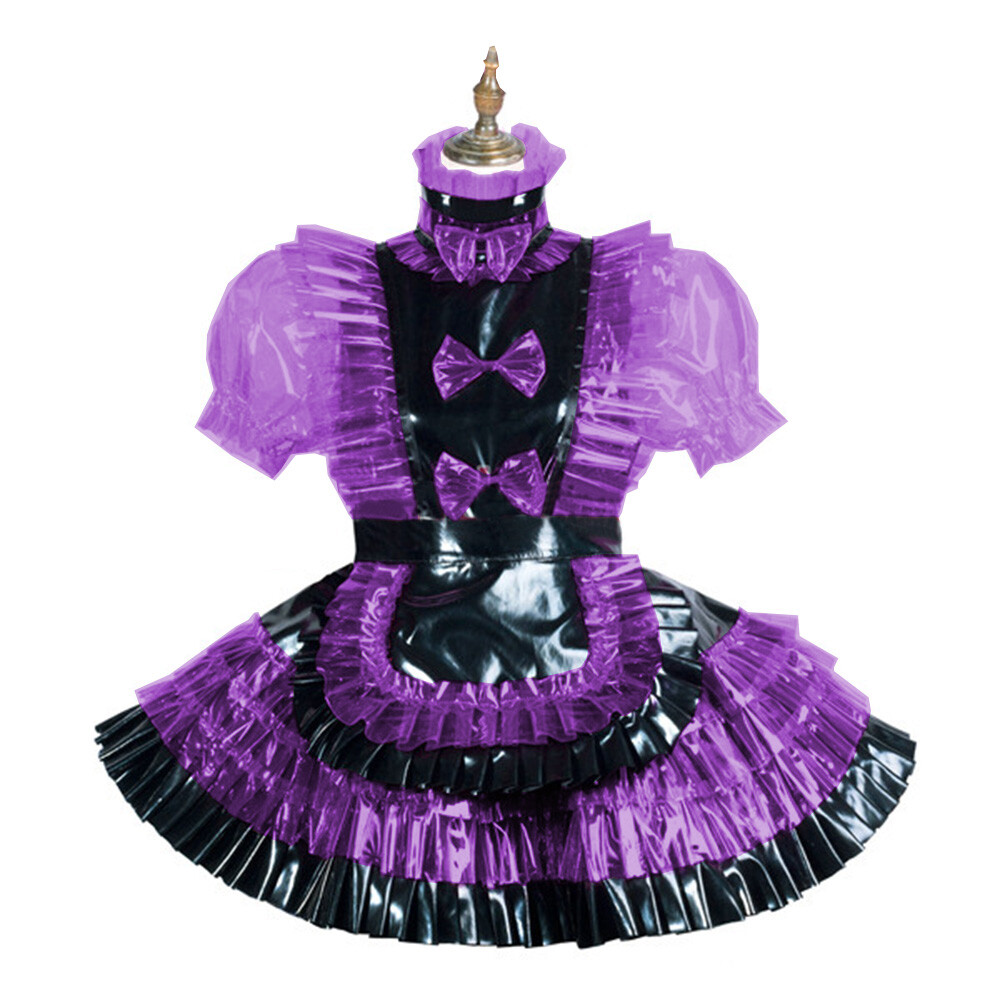 French Maid Sissy Sexy Girl Lockable PVC Dress Cosplay Costumes Tailor-made image 8